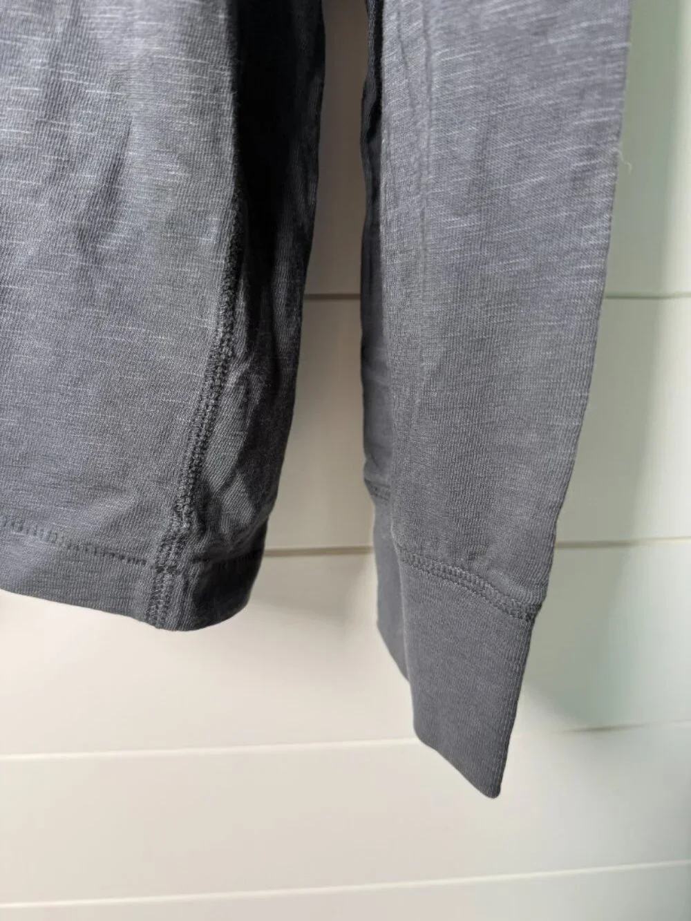 J. Crew Long Sleeve Quarter Button Henley Gray Garment Dyed 100% Cotton XL